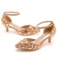 Charmant Doré Soirée Cristal Sandales Femme 2023 Bride Cheville Faux Diamant 5 cm Talons Aiguilles À Bout Pointu Sandales Talons Hauts
