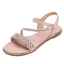 Bruin Comfortabel Strand Vlecht Platte Sandalen Dames 2022 Peep Toe Sandalen