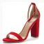 Sexy Rouge Daim Soirée Sandales Femme 2022 Bride Cheville 10 cm Talons Épais Peep Toes / Bout Ouvert Sandales Talons Hauts