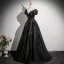 Elegante Schwarz Satin Ballkleider 2025 A Linie Off Shoulder Kurze Ärmel Rückenfreies Lange Ball Festliche Kleider