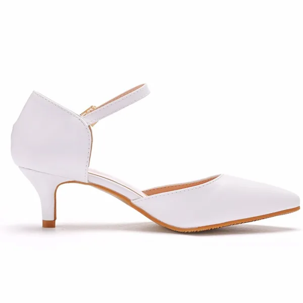 Modest / Simple White Casual Pointed Toe Womens Shoes 2024 5 cm Stiletto Heels Womens Shoes High Heels