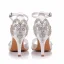 Schöne Weiß Strass Brautschuhe 2026 Knöchelriemen 8 cm Stilettos Peeptoes Hochzeit Sandaletten Hochhackige