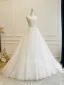 Stunning A-Line / Princess Ivory Beading Lace Wedding Dresses 2025 U-Neck Crossed Straps Sleeveless Tulle