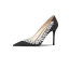 Fashion Black Rhinestone Evening Party Suede Pumps 2024 Leather 10 cm Stiletto Heels Pointed Toe Pumps High Heels