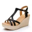 Modest / Simple Gold Street Wear Womens Sandals 2023 Waterproof T-Strap 8 cm Wedges Open / Peep Toe Sandals