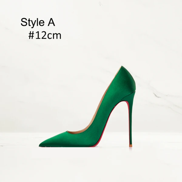 Schöne Grün Abend Leder Pumps 2023 12 cm Stilettos Spitzschuh Pumps Hochhackige