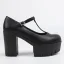 Fashion White Street Wear Waterproof Womens Shoes 2023 10 cm Thick Heels T-Strap Round Toe Womens Shoes