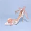 Schön Weiß Applikationen Schleife Brautschuhe 2023 Perle Strass Knöchelriemen 9 cm Stilettos Spitzschuh Hochzeit Sandaletten Hochhackige