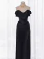 Modest / Simple Black Satin Evening Dresses 2024 Trumpet / Mermaid Strapless Sleeveless Backless Floor-Length / Long Evening Party Formal Dresses