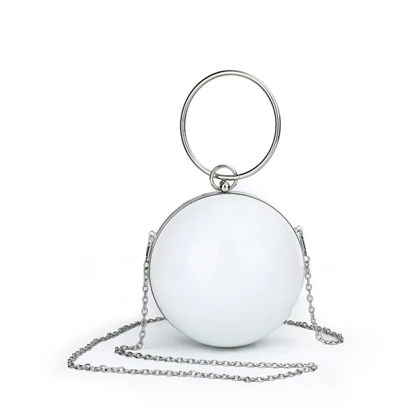 Fashion Transparent Acrylic Round Evening Party Clutch Bags Handbag 2023