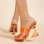 Sexy Fushia Vêtement de rue Sandales Femme 2022 9 cm Cristal Talons Aiguilles Peep Toes / Bout Ouvert Sandales Talons Hauts