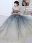 Chic / Beautiful Multi-Colors Ocean Blue Prom Dresses 2022 A-Line / Princess Off-The-Shoulder Beading Sequins Sleeveless Backless Floor-Length / Long Prom Formal Dresses