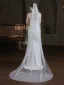 Vintage / Retro White Glitter Rhinestone Wedding Veils 2025 2 m Tulle