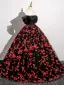 Elegant Black Sequins Prom Dresses 2025 Ball Gown Strapless Sleeveless Backless Floor-Length / Long Prom Formal Dresses