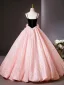 Flower Fairy Blushing Pink Appliques Prom Dresses 2025 Ball Gown Spaghetti Straps Sleeveless Backless Floor-Length / Long Formal Dresses