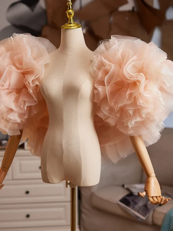 Härlig Rodnande Rosa Älskling Ruffle Bal sjal 2025