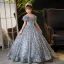 Sparkly Multi-Colors Sequins Birthday Flower Girl Dresses 2024 Ball Gown Scoop Neck Short Sleeve Floor-Length / Long