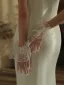 Fashion White Pearl Ruffle Wedding Bridal Gloves 2025 Tulle