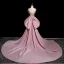 Sexy Rougissant Rose Perlage Faux Diamant Paillettes Gland Robe De Soirée 2025 Trompette / Sirène Bustier Sans Manches Dos Nu Noeud Tribunal Train Soirée