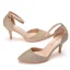 Schlicht Gold Abend Damen schuhe 2022 Knöchelriemen 7 cm Stilettos Spitzschuh Damenschuhe Hochhackige