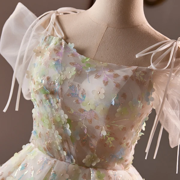 Flower Fairy Multi-Colors Sequins Appliques Short White Homecoming Graduation Dresses 2024 A-Line / Princess Scoop Neck Short Sleeve Backless Formal Dresses