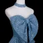 Scintillantes Bleu Ciel Paillettes Soirée Robe De Fete 2025 Princesse Noeud Bustier Sans Manches Dos Nu Longue Robe De Ceremonie