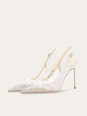 Sexy Witte Rhinestone Leer Bruidsschoenen 2025 10 Cm Naaldhakken Stiletto Spitse Neus Huwelijk Hoge Hakken