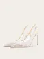 Sexy Weiß Strass Leder Brautschuhe 2025 10 cm Stilettos Spitzschuh Hochzeit Hochhackige