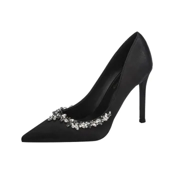 Chic Beautiful Black Rhinestone Evening Party Pumps 2026 10 Cm Stiletto Heels Pointed Toe Pumps High Heels