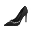Schöne Schwarz Strass Abend Pumps 2026 10 cm Stilettos Spitzschuh Pumps Hochhackige