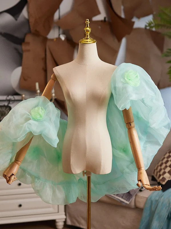 Chic / Beautiful Sage Green Appliques Short Sleeve Prom shawl 2025