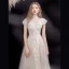 Chic / Beautiful Champagne Beading Sequins Prom Dresses 2022 A-Line / Princess High Neck Short Sleeve Backless Floor-Length / Long Prom Formal Dresses