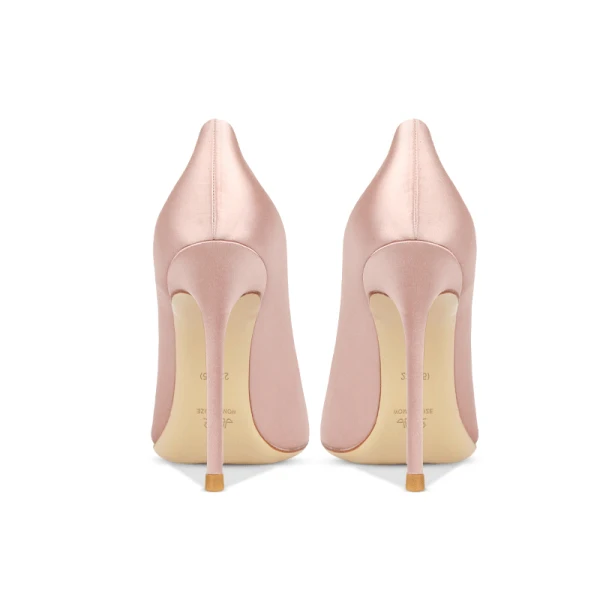 Chic / Belle Nues Forme de coeur Faux Diamant Soirée Escarpins 2024 Cuir 10 cm Talons Aiguilles À Bout Pointu Escarpins Talons Hauts