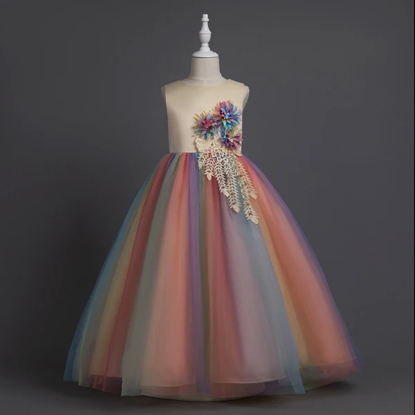 Chic / Beautiful Burgundy Appliques Pearl Lace Flower Birthday Flower Girl Dresses 2024 Ball Gown Scoop Neck Sleeveless Bow Sash Floor-Length / Long