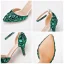 Charmant Doré Soirée Cristal Sandales Femme 2023 Bride Cheville Faux Diamant 5 cm Talons Aiguilles À Bout Pointu Sandales Talons Hauts