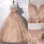 Charmant Champagner Ballkleider 2022 Ballkleid Spaghettiträger Ärmellos Rückenfreies Schleife Stoffgürtel Lange Festliche Kleider