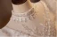 Elegant White Beading Pearl Sequins Birthday Flower Girl Dresses 2024 Ball Gown High Neck Long Sleeve Backless Floor-Length / Long