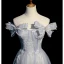 Charmant Bleu Ciel Glitter Paillettes Robe De Soirée 2023 Princesse Bustier Perle Noeud Sans Manches Dos Nu Longue Robe De Ceremonie