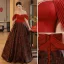 Vintage / Retro Burgundy Prom Dresses 2023 A-Line / Princess Off-The-Shoulder Sleeveless Backless Floor-Length / Long Prom Formal Dresses