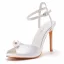 Sexy White Pearl Ankle Strap Evening Party Womens Sandals 2023 10 cm Stiletto Heels Open / Peep Toe Sandals High Heels