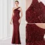 Sparkly Beige Sequins Evening Dresses 2022 A-Line / Princess One-Shoulder Sleeveless Backless Floor-Length / Long Evening Party Formal Dresses