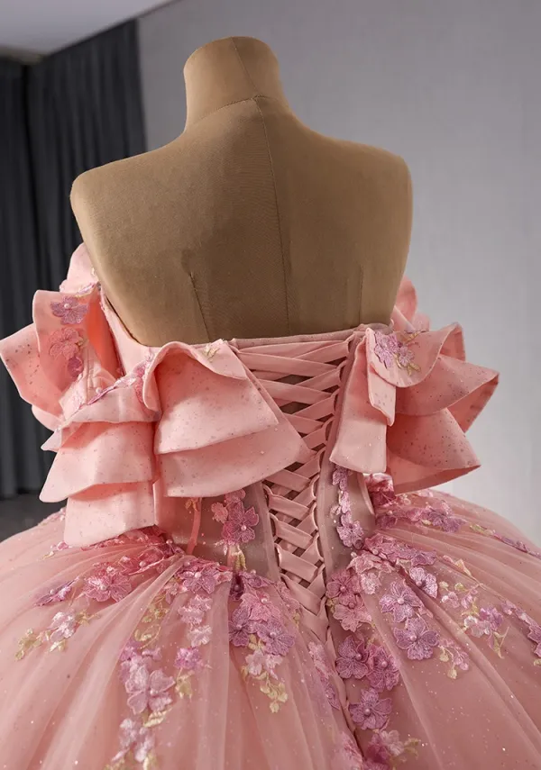 Flower Fairy Luxury / Gorgeous Blushing Pink Pearl Lace