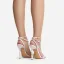 Sexy Charmant Rosa Abend Sandalen Damen 2022 Perle Knöchelriemen 11 cm Stilettos Peeptoes Sandaletten Hochhackige