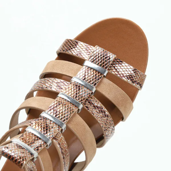 Roman Tan Street Wear Womens Sandals 2022 T-Strap 5 cm Wedges Open / Peep Toe Sandals