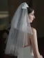 Elegante Witte Strik Bruidssluier 2025 Tule