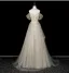 Chic / Belle Vert Cendré Perlage Paillettes Appliques Robe De Bal 2026 Princesse De l'épaule Manches Courtes Dos Nu Longue Robe De Ceremonie