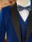 Fashion Royal Blue Sequins Long Sleeve Boys Wedding Suits 2024 Body Jewellery Coat Pants Shirt Tie Vest 6-piece