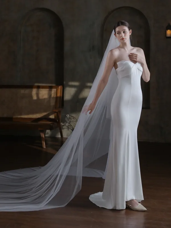 Simple Blanche 2 m Tulle Voile De Mariée 2025