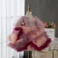 Chic / Beautiful Multi-Colors Lace Flower Appliques Cascading Ruffles Short Flower Girl Dresses 2024 Ball Gown Birthday Scoop Neck Short Sleeve