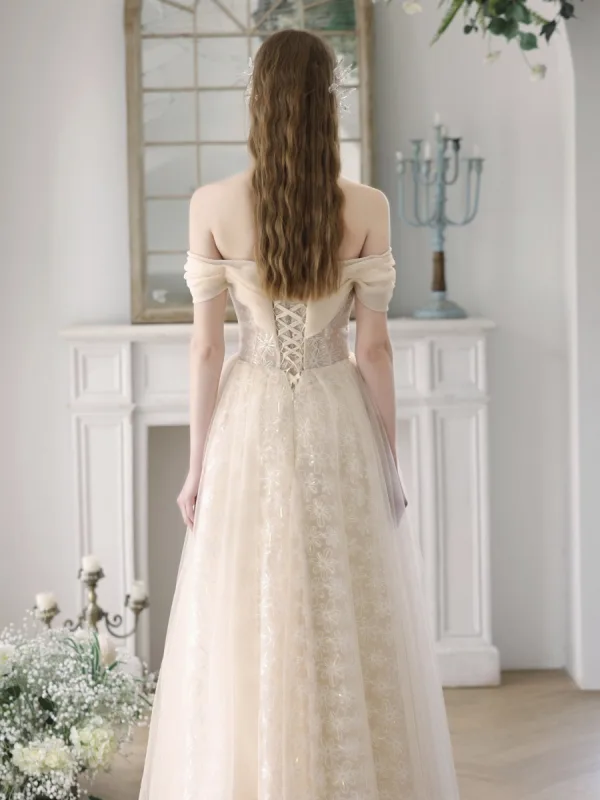 Chic Beautiful Beige Homecoming Graduation Dresses Prom Dresses 2023 A-Line Princess